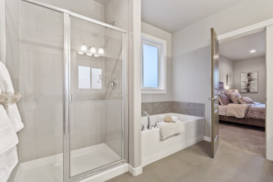 Luxurious master bathroom in new home